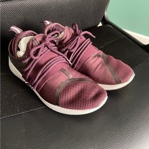 Size 9, Fairly Used Fabletics brand Athletic Shoes, Burgundy color, Narrow Fit